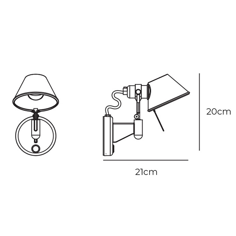 Specification Image for Artemide Tolomeo Faretto Micro LED Wall Light