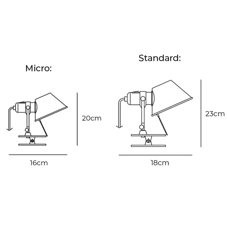 Specification Image for Artemide Tolomeo Pinza LED Clip-On