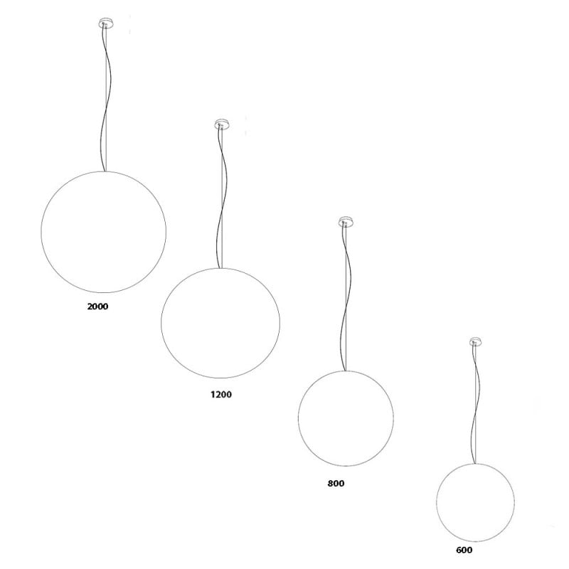 Specification image for Davide Groppi Moon 60 Suspension Light 