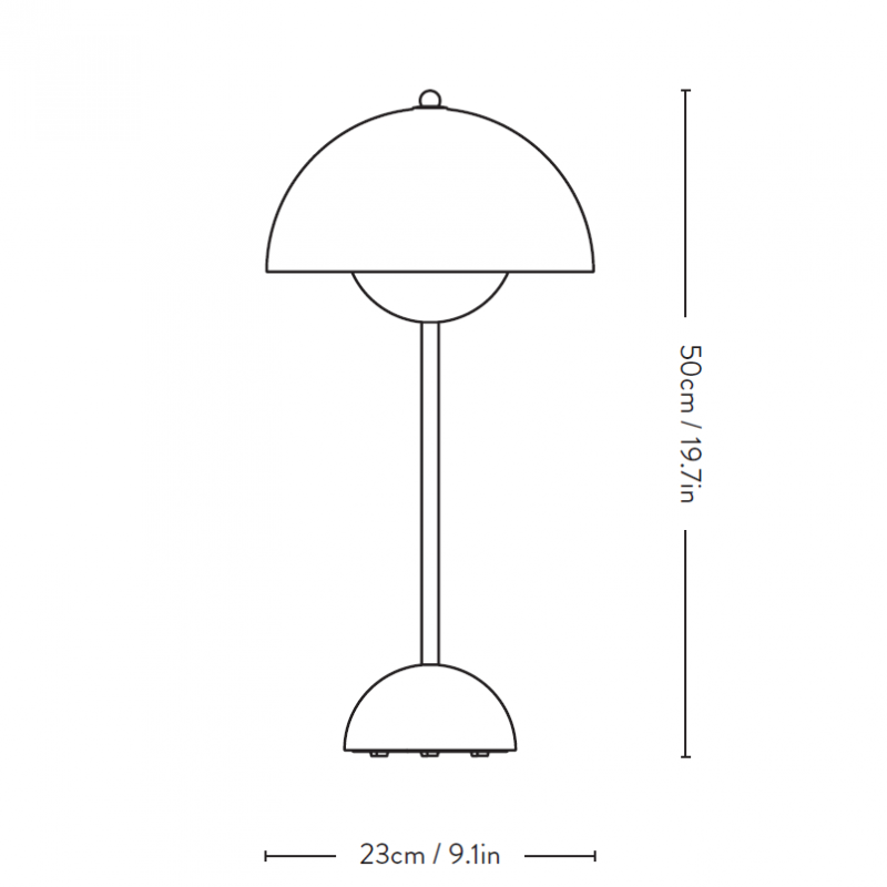 Specification Image for &Tradition Flowerpot VP3 Table Lamp