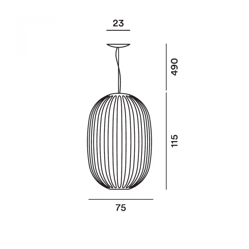Specification image for Foscarini Plass LED Pendant 