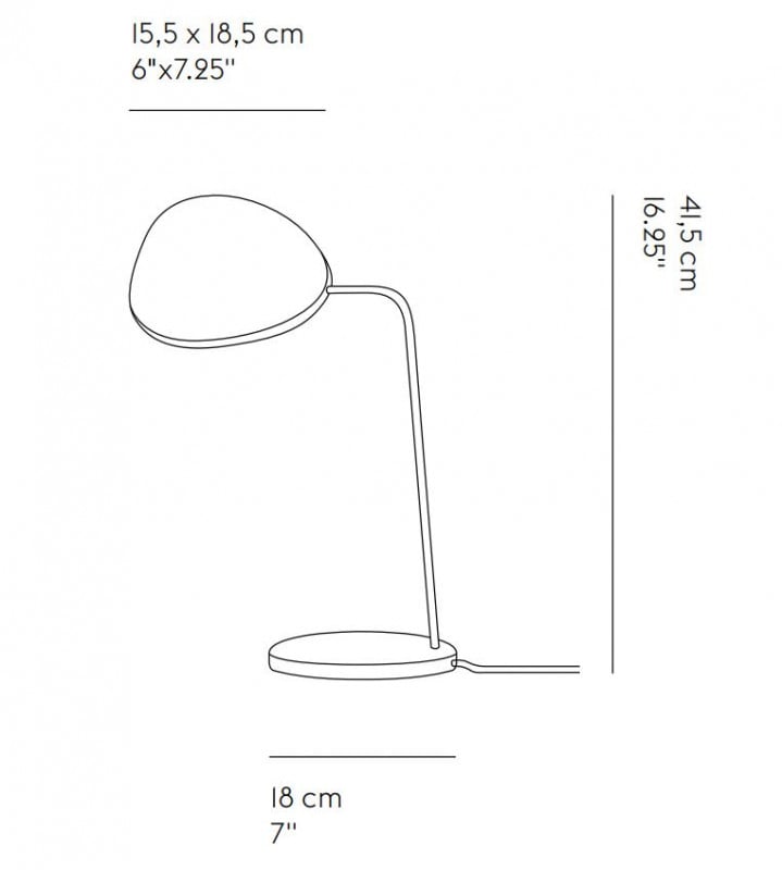Specification image for Muuto Leaf LED Table Lamp