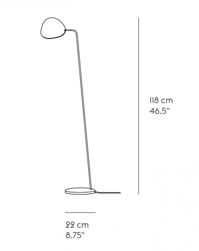 Specification image for Muuto Leaf LED Floor Lamp