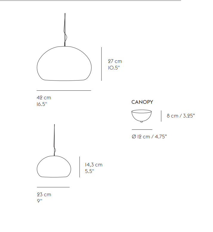 Specification image for Muuto Fluid Pendant Light