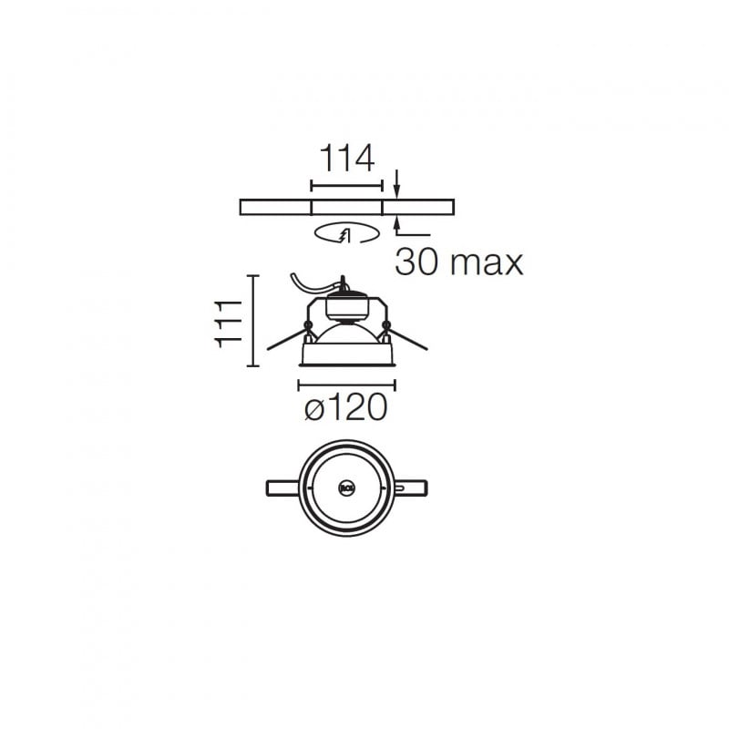 Specification image for Flos Wan Recessed Downlight