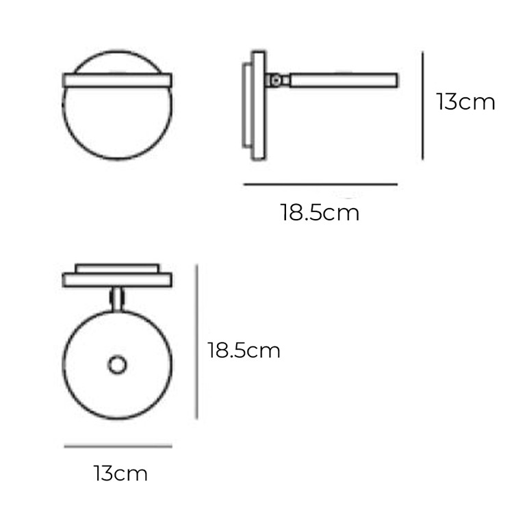 Specification Image for Artemide Demetra LED Wall Light
