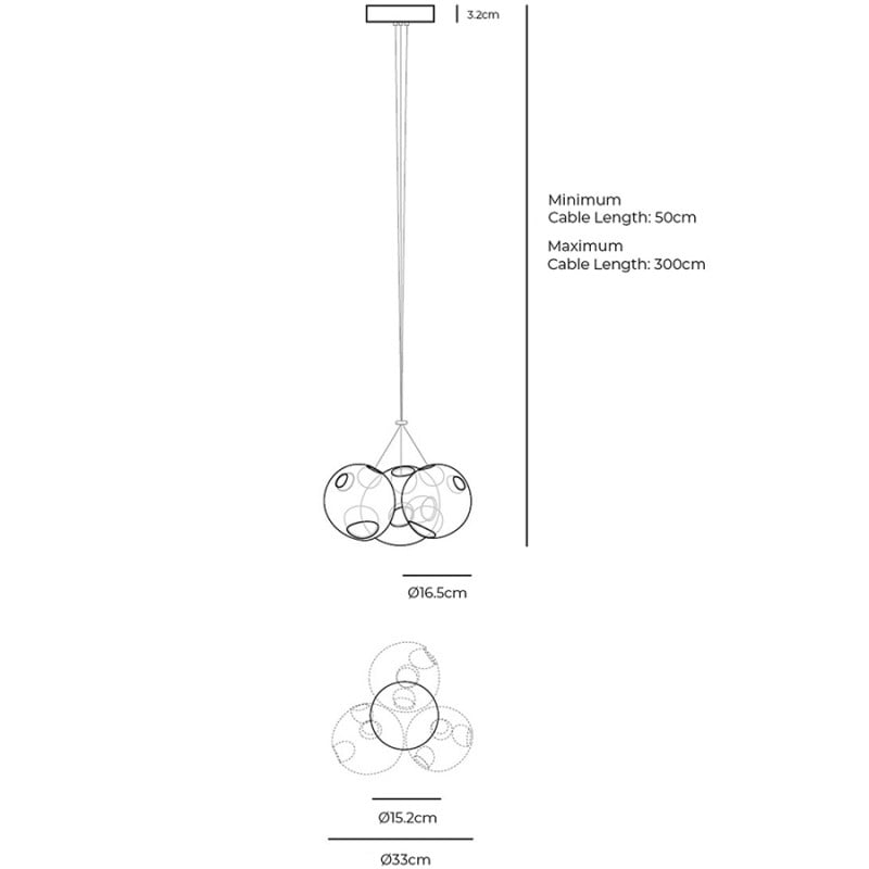 Specification Image for Bocci 28.3 Cluster Pendant