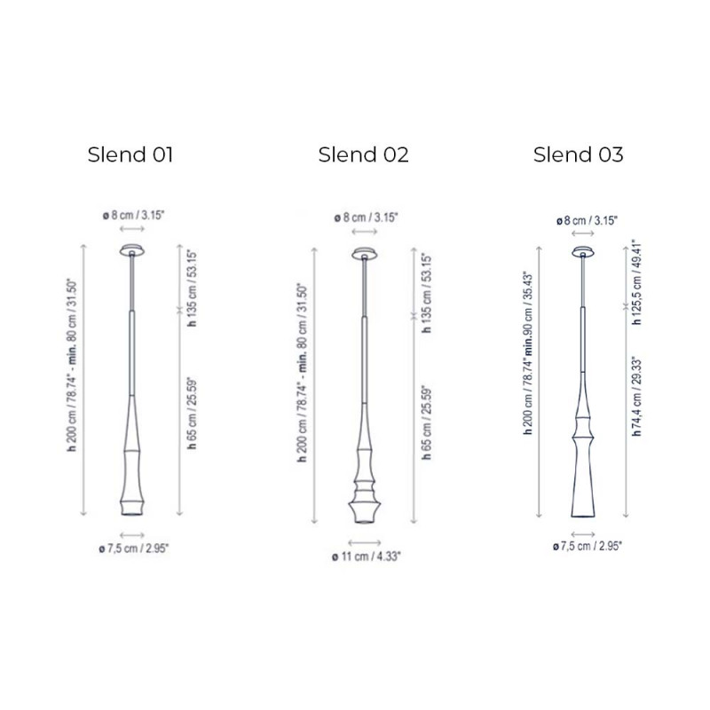 Specification Image for Bover Slend Pendant