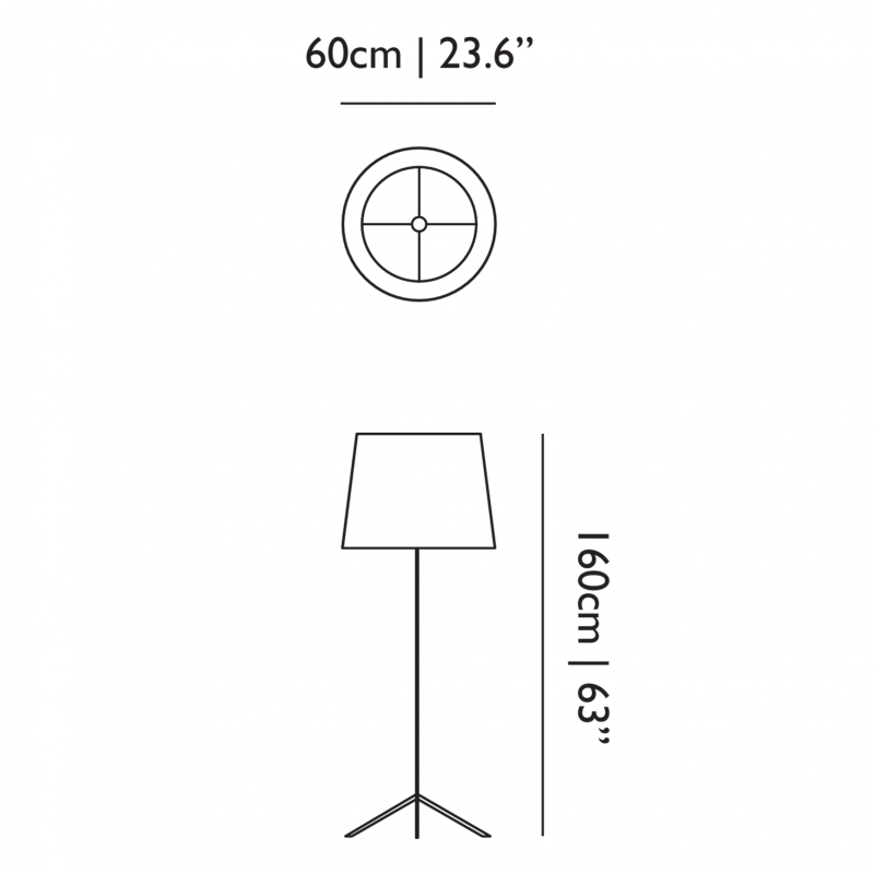 Specification image for Moooi Double Shade Floor Lamp
