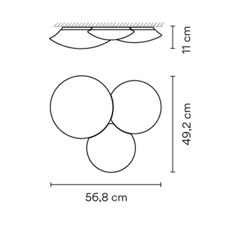 Specification Image for Vibia Puck Triple LED Ceiling Light