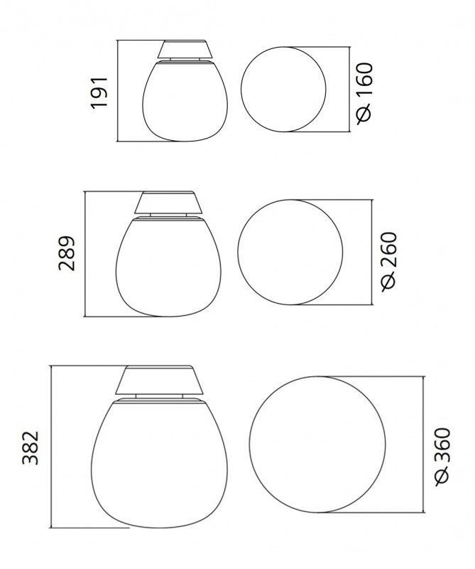 Specification image for Artemide Empatia LED Wall/Ceiling Light