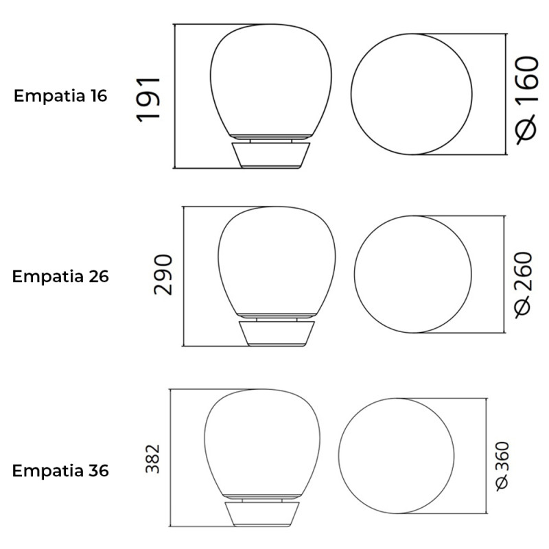 Specification Image for Artemide Empatia LED Table Lamp