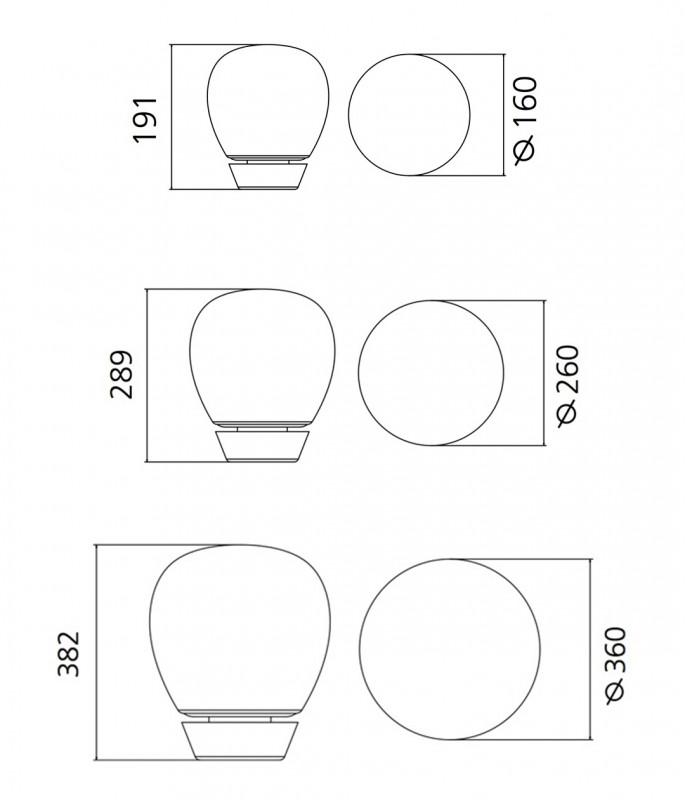 Specification image for Artemide Empatia LED Table Lamp