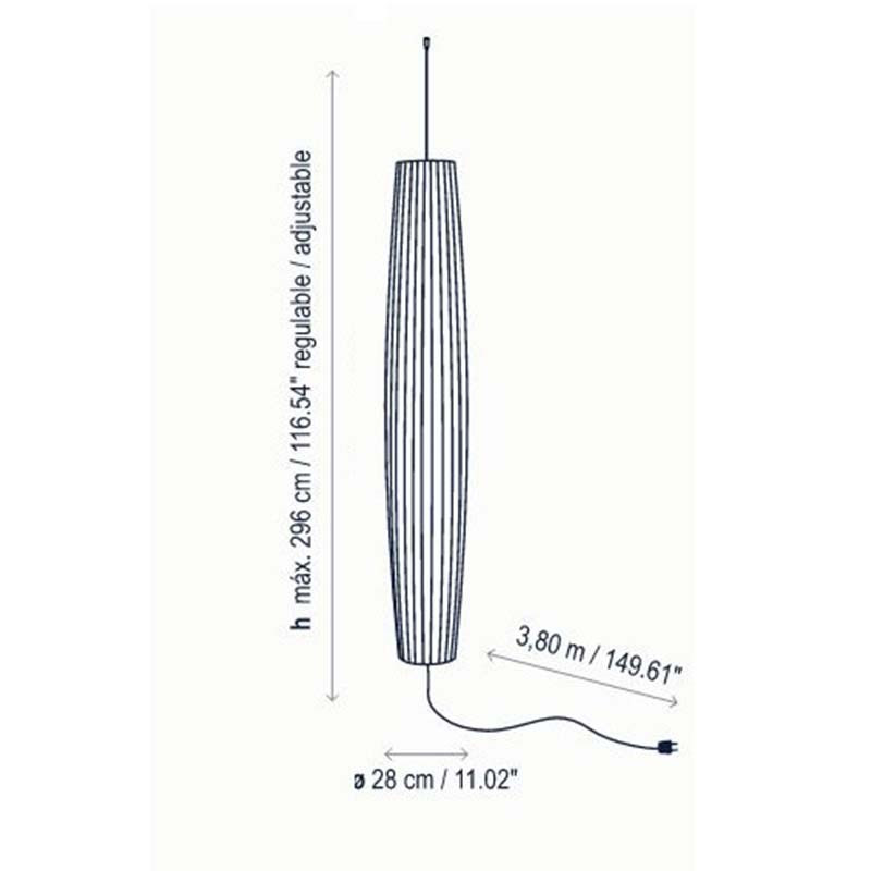 Specification Image for Bover Maxi S01 Outdoor Suspension Light