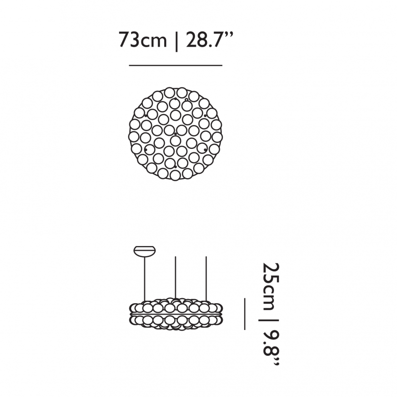 Specification image for Moooi Prop Light Round Double LED Suspension