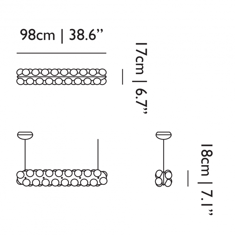 Specification image for Moooi Prop Light Double Horizontal LED Suspension