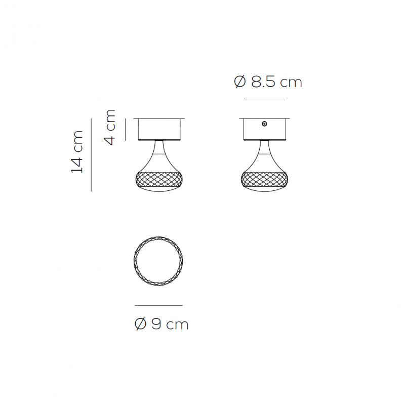 Specification image for Axolight Fairy LED Ceiling Light