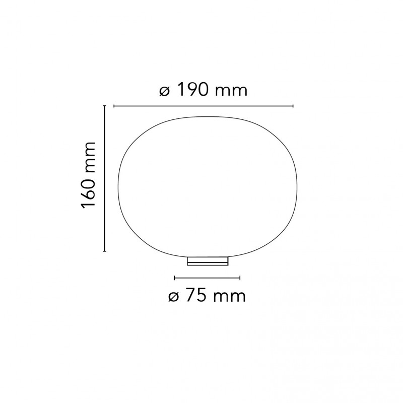 Specification image for Flos Glo-Ball Basic Zero Table Lamp