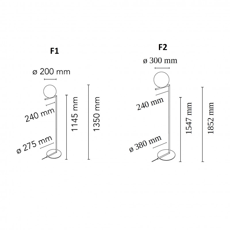 Specification image for Flos IC Floor Lamp