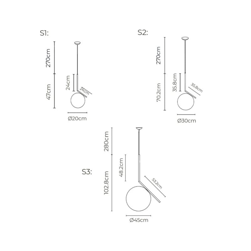 Specification Image for Flos IC Pendant 