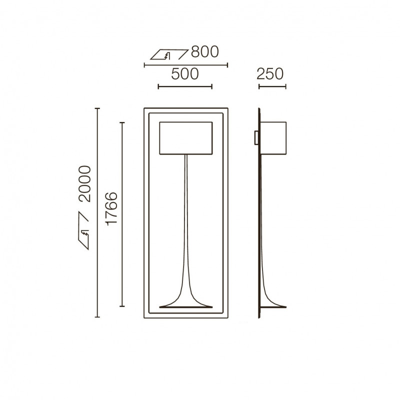 Specification image for Flos Soft Spun LED Floor Lamp