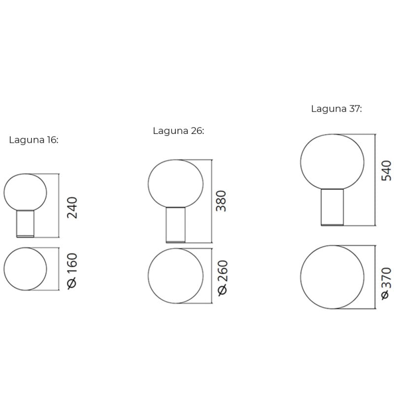 Specification Image for Artemide Laguna Table Lamp 