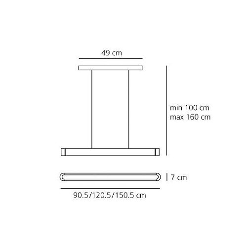 Specification image for Artemide Talo LED Suspension Light