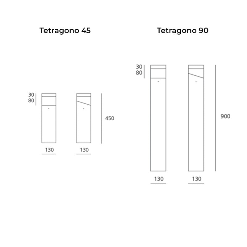 Specification Image for Artemide Architectural Tetragono LED Exterior Floor Lamp
