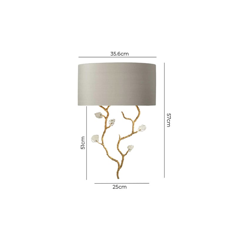 Specification Image for Porta Romana Trailing Blossom Wall Light
