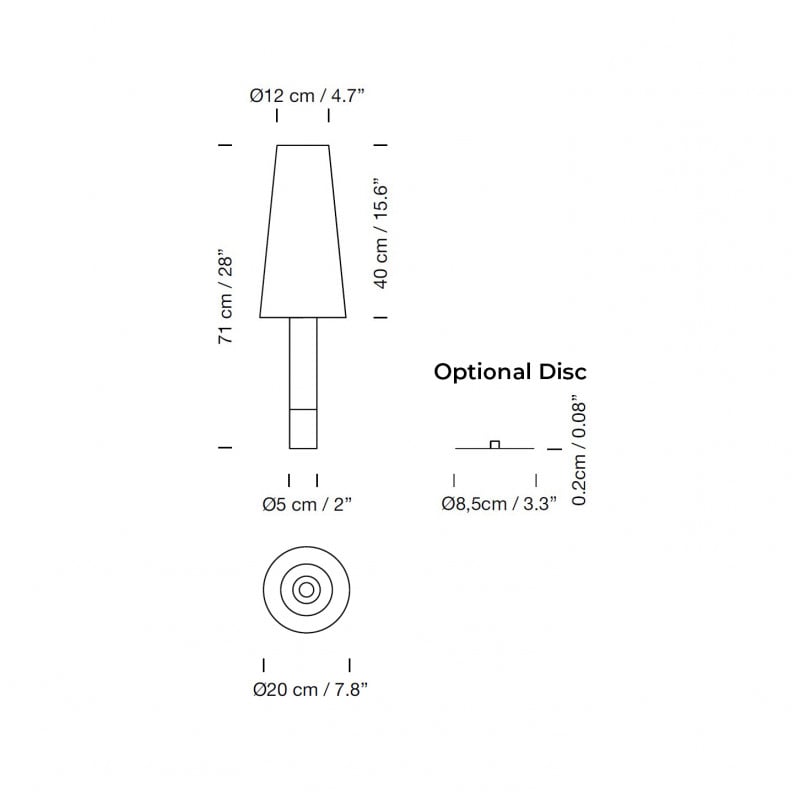 Specification image for Santa & Cole Basica M2 Table Lamp