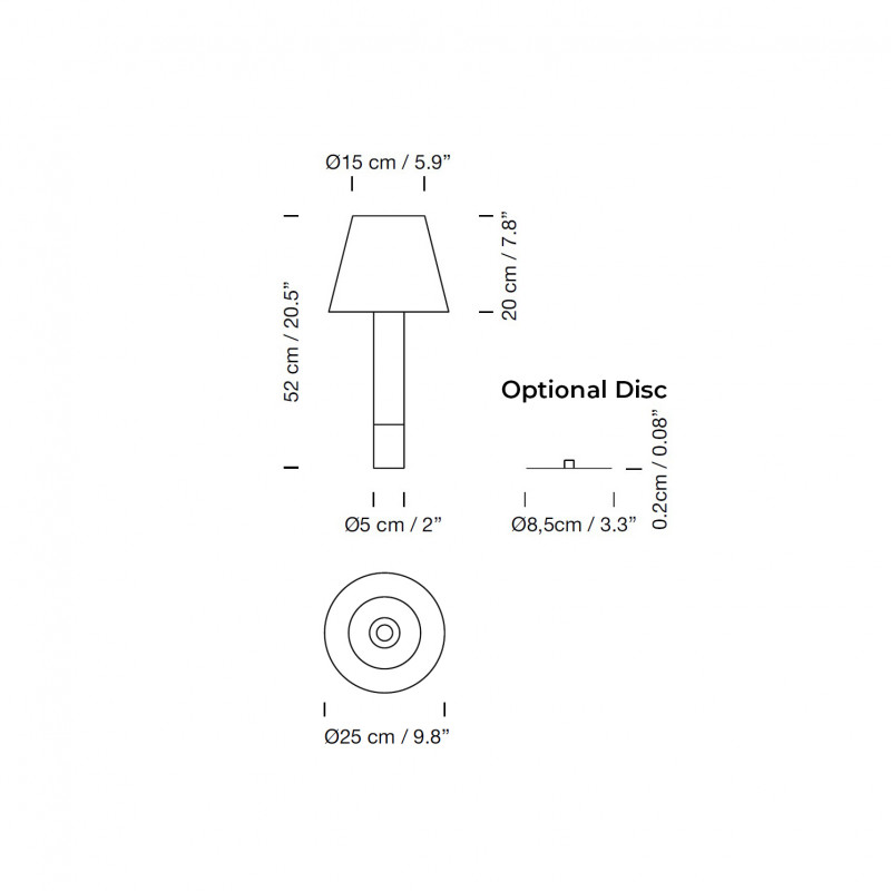 Specification image for Santa & Cole Basica M1 Table Lamp