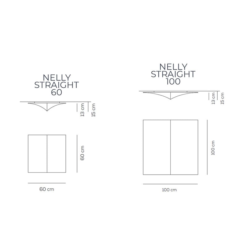 Specification image for Axolight Nelly Straight Ceiling and Wall Light Specification image for Axolight Nelly Straight Ceiling and Wall Light