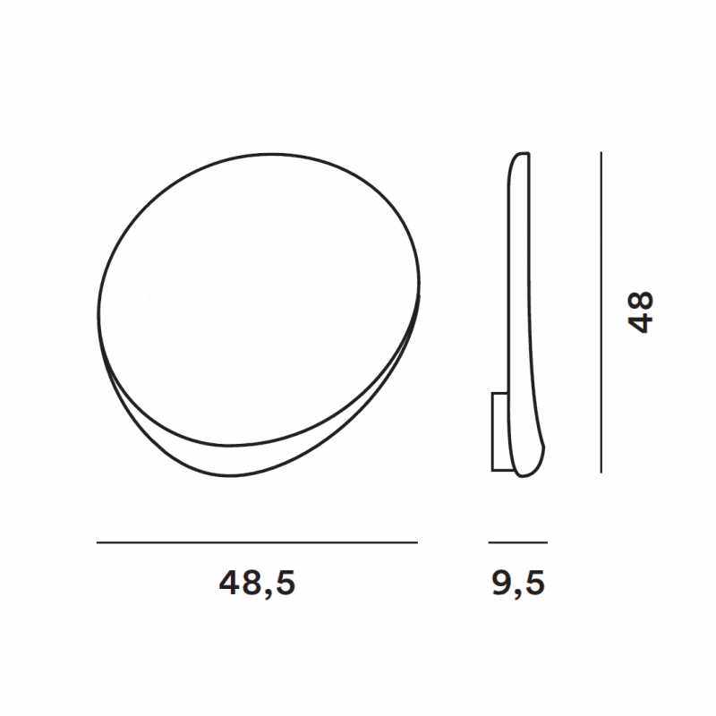 Specification image for Foscarini Lake LED Wall Light