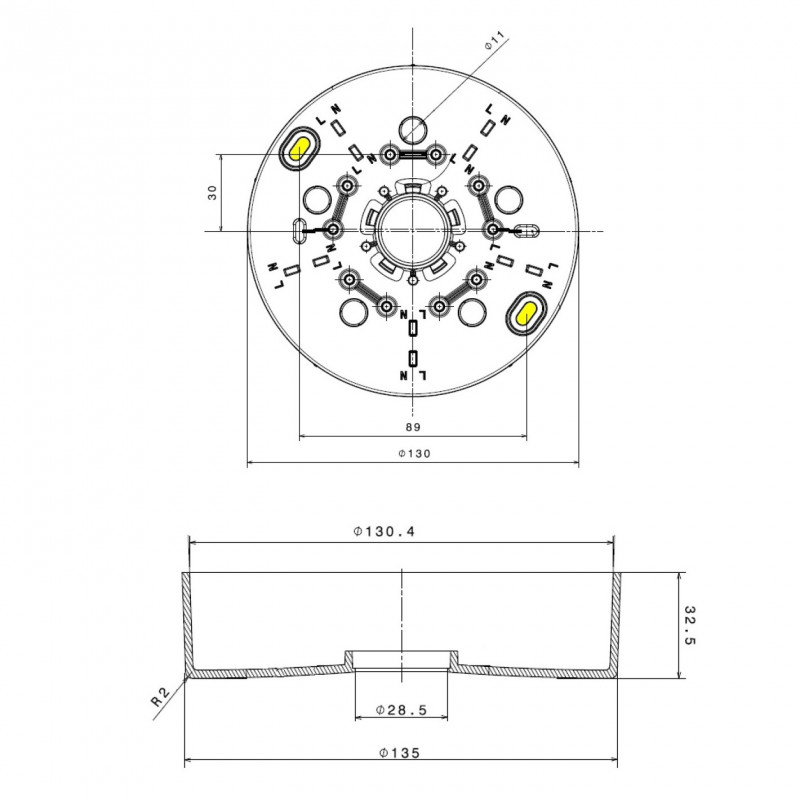 Specification image for Flos Aim Multiple Ceiling Rose 