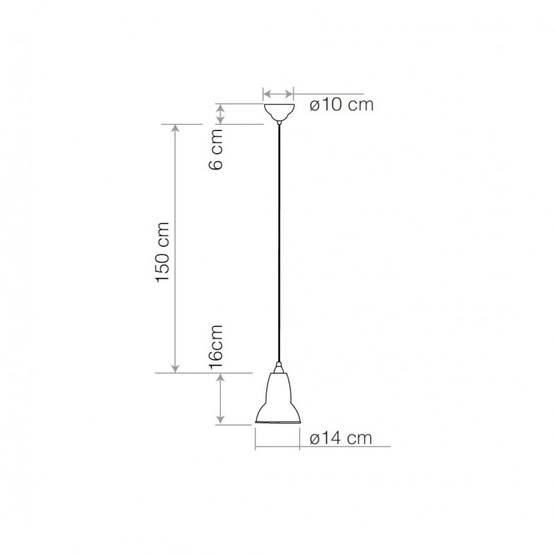 Specification image for Anglepoise Original 1227 Brass Pendant