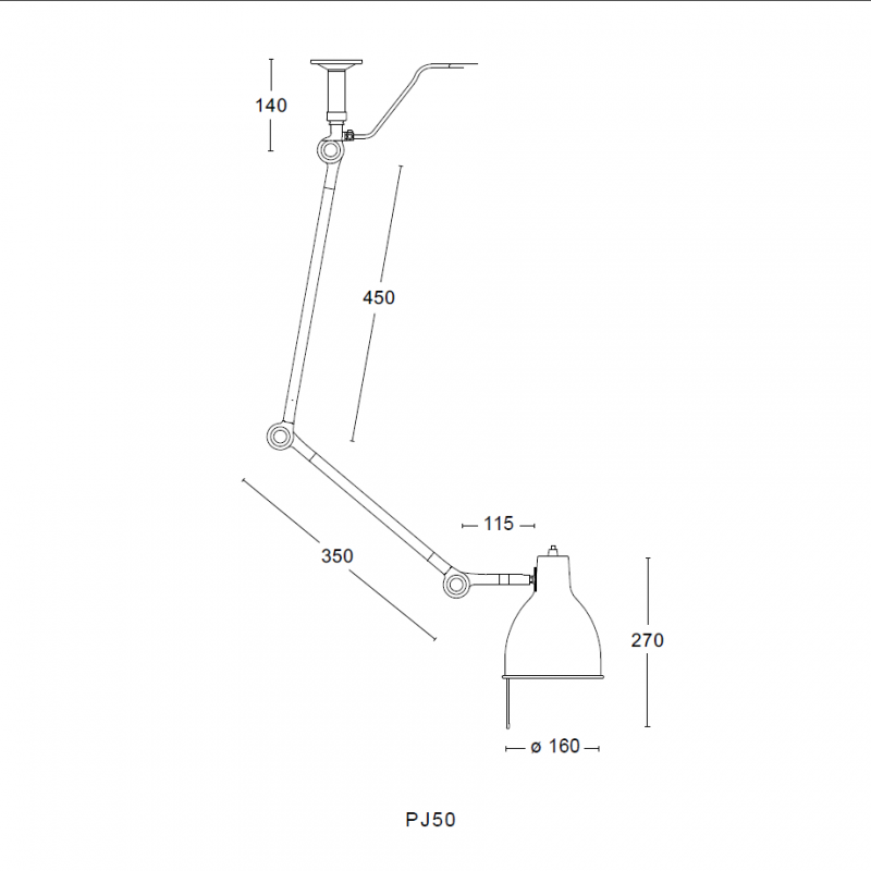 Specification Image for Orsjo PJ50 Ceiling Light