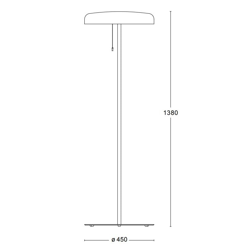 Specification Image for Orsjo Mushroom Floor Lamp in Rowanberry