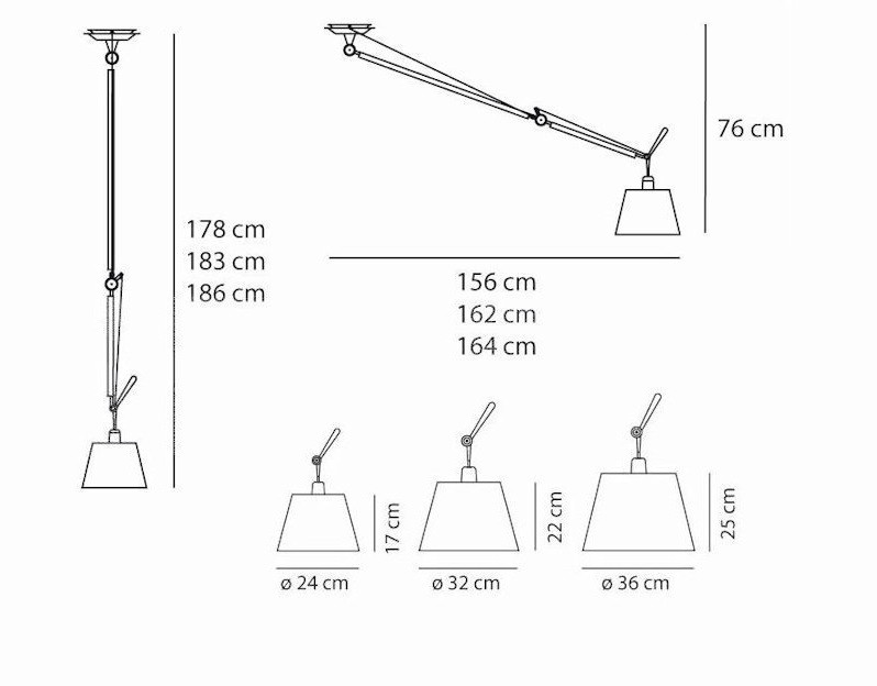 Specification image for Artemide Tolomeo Decentrata Suspension Light