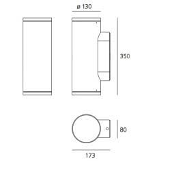 Specification image for Artemide Calumet Exterior LED Wall Light