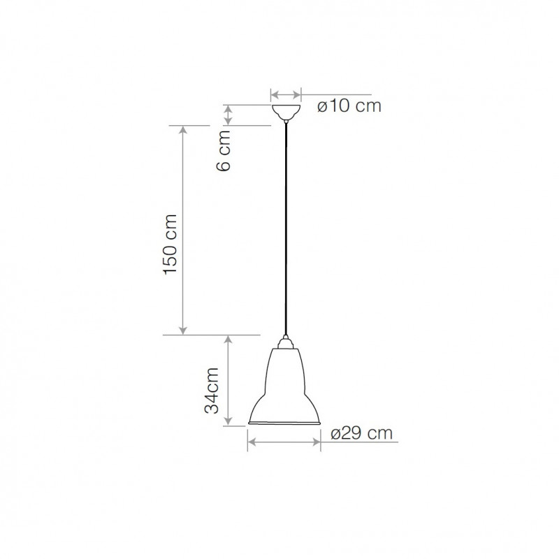 Specification image for Anglepoise Original 1227 Brass Maxi Pendant