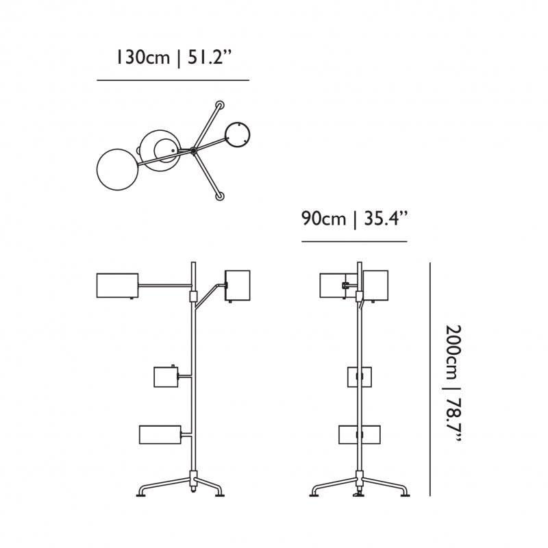 Specification image for Moooi Statistocrat Floor Lamp LED 