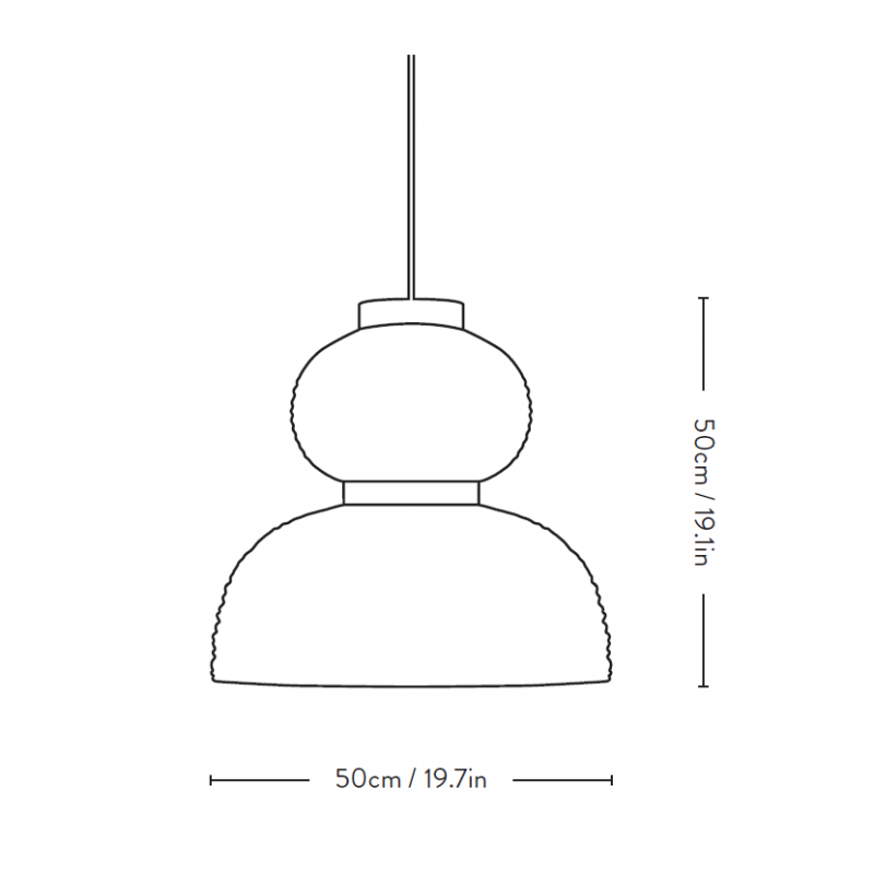 Specification image for &Tradition Formakami JH4 Pendant Light