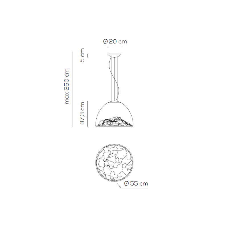 Specification image for Axolight Mountain View Suspension