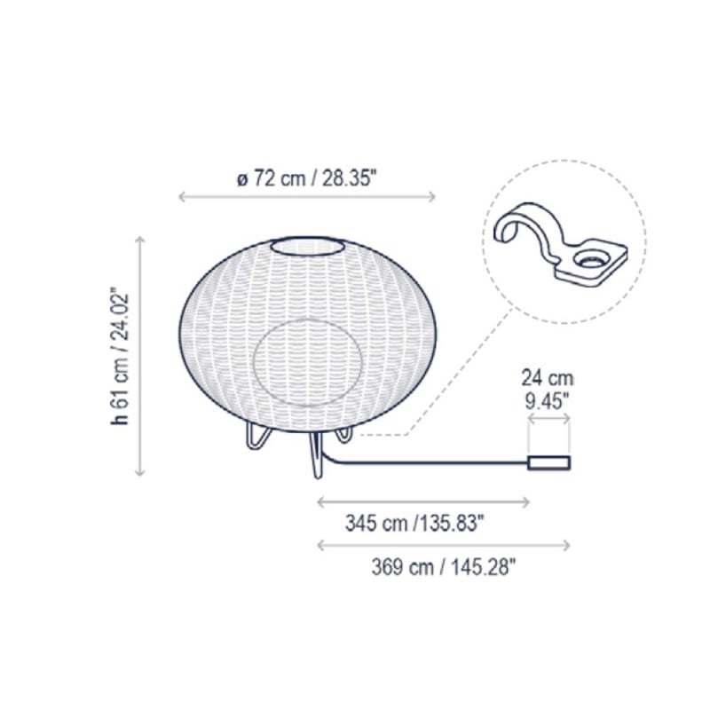 Specification Image for Bover Garota P/01 Outdoor LED Floor Lamp