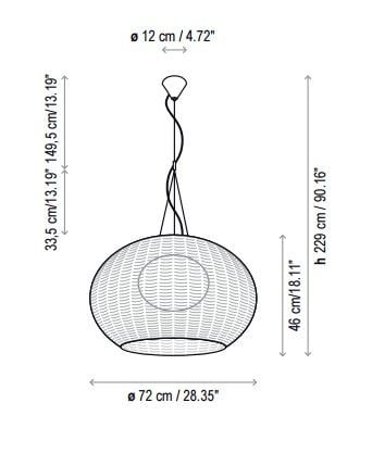 Specification image for Bover Garota S/02 Exterior Pendant