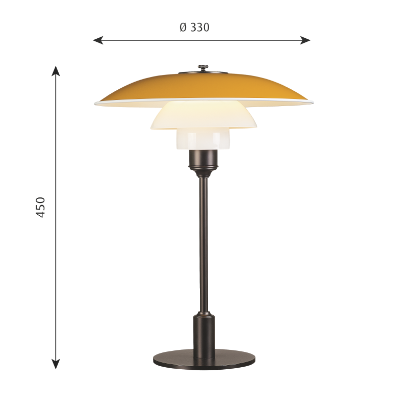 Specification image for Louis Poulsen PH 3½-2½ Table Lamp