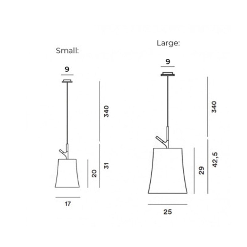 Specification Image for Foscarini Birdie Pendant