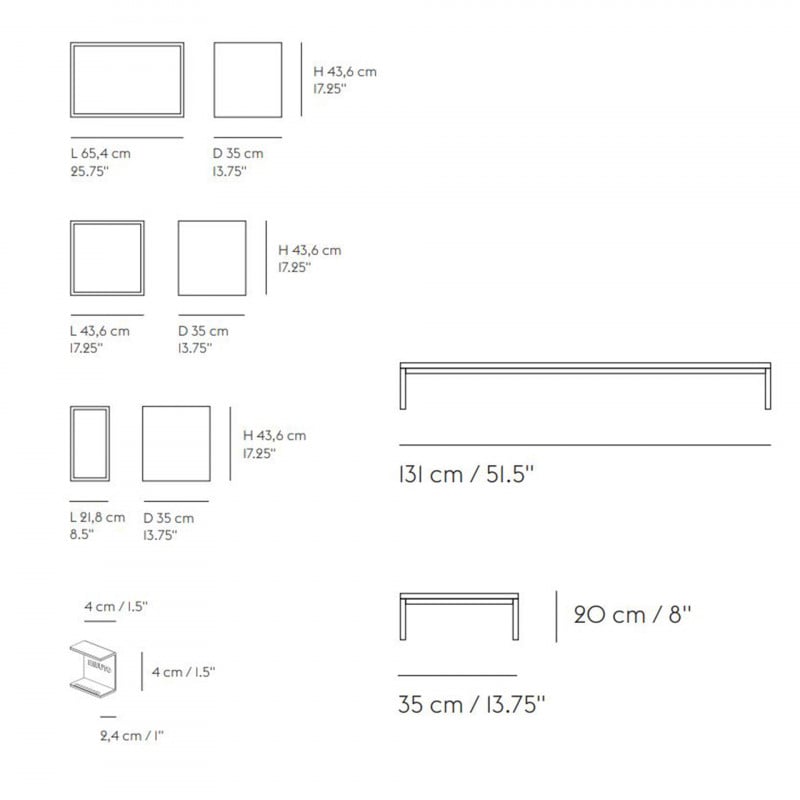 Specification image for Muuto Stacked Storage System