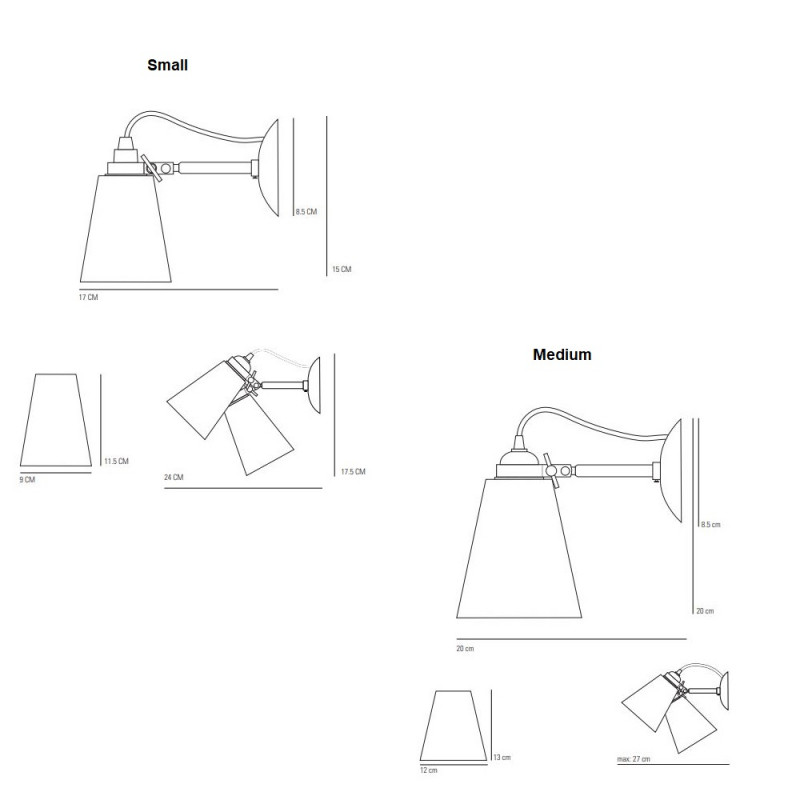 Original BTC Hector Pleat Wall Light Specification