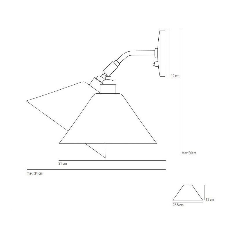 Original BTC Task Ceramic Wall Light Specification